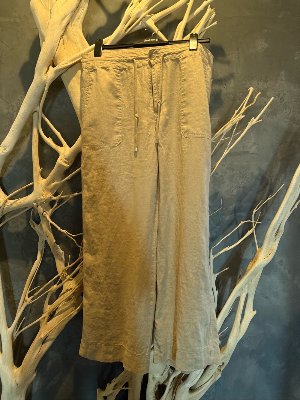 Ralph Lauren Relaxed Drawstring Wide-Leg Pants - Tan - Picture 3 of 8